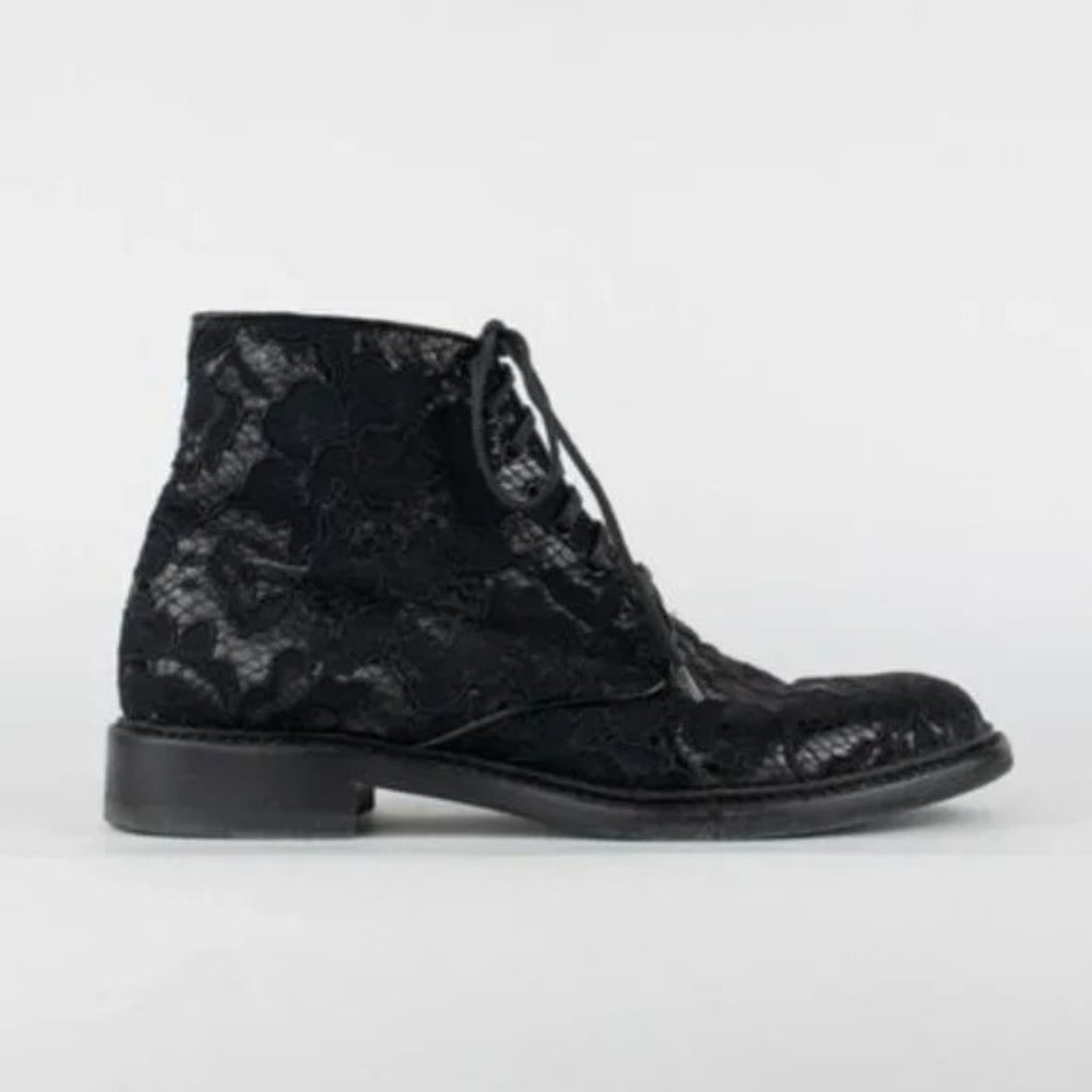 Saint Laurent Lolita Black Lace Booties